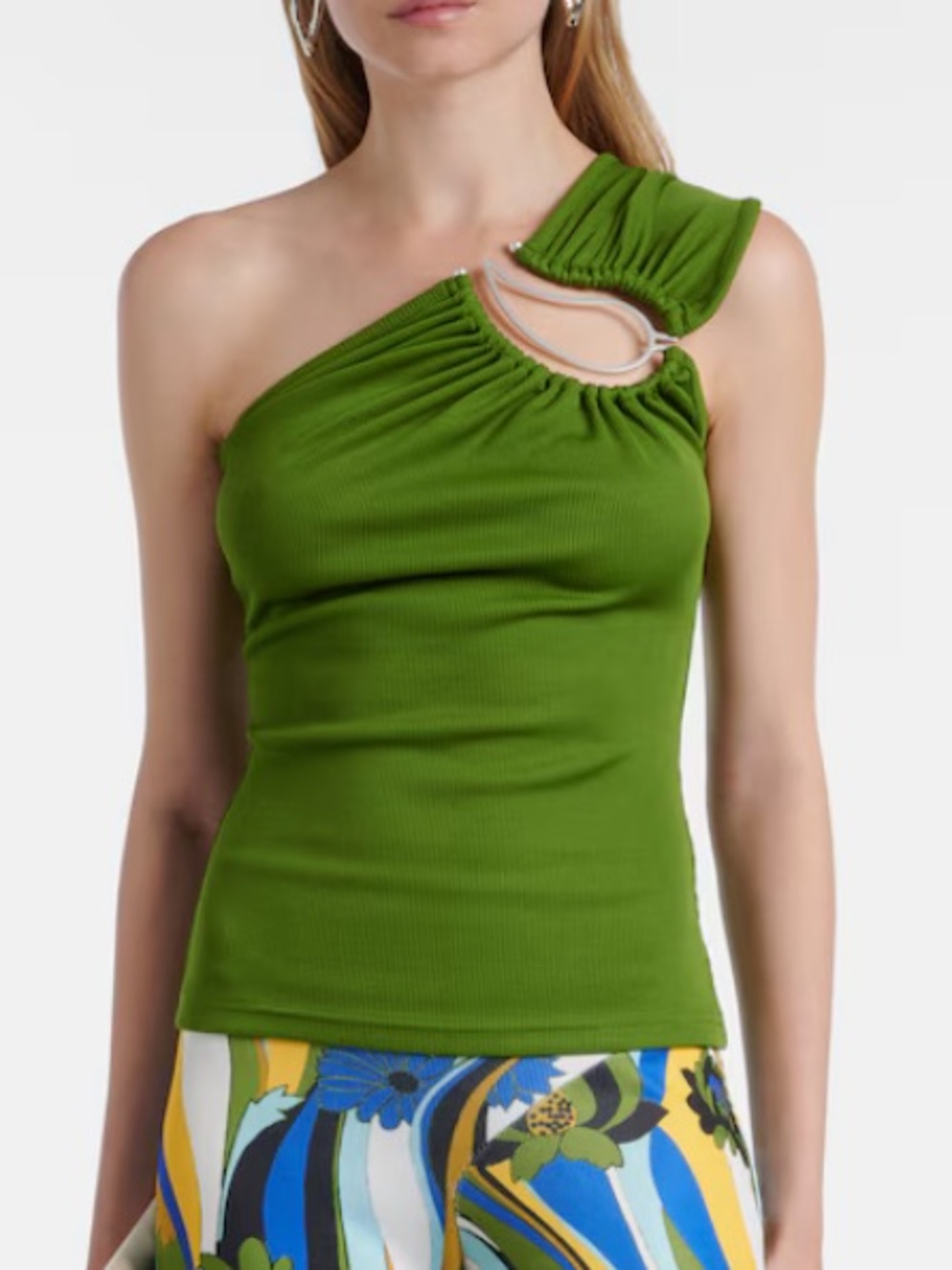 CHRISTOPHER ESBER Paisley asymmetric gathered top